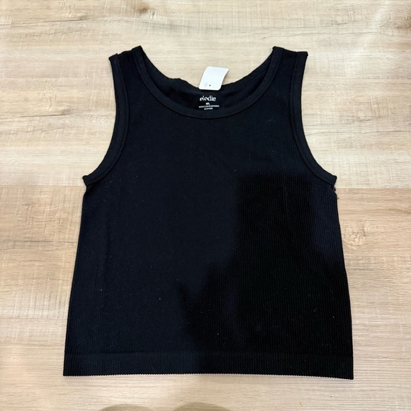 Elodie Tops - Elodie Black Ribbed Tank Top Size M/L